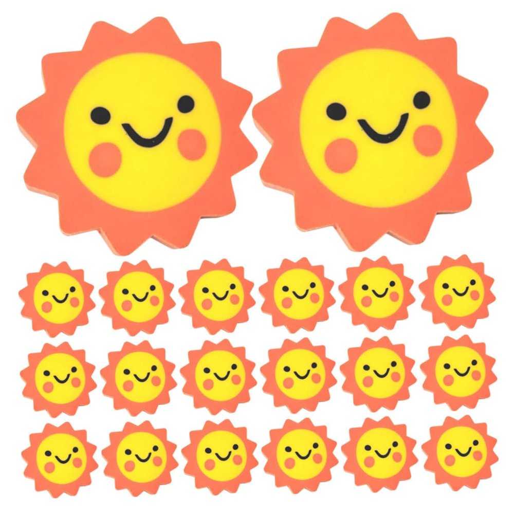 50Pcs Cute Sunflower Pencil Erasers Mini Erasers for Soft Material Fun Classroom Supplies Adorable Design for School Prizes and Rewards