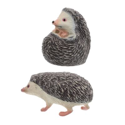 2Pcs Mini Hedgehog Figurines Cute Wildlife Animal Models for DIY Moss Landscape Cake Toppers Garden Decorations Safe for Cognitive Development