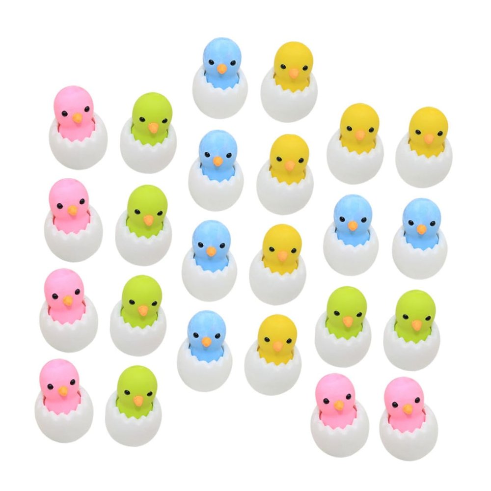 24Pcs Chick Shaped Erasers for Cute Cartoon Design Supplies for and Classroom Favors Safe Material for