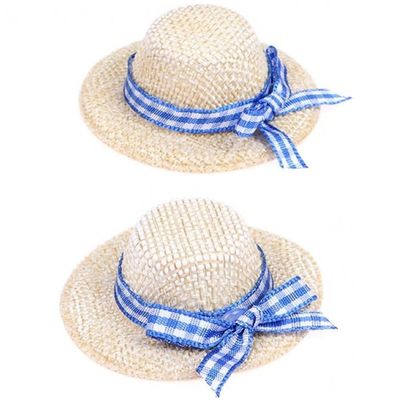 hzzsbu 2 Pcs Mini Straw Hat Miniature Hat Miniature Hat Mini Straw Hat for Dollhouse Crafts Dollhouse DIY Decoration