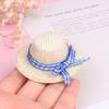 hzzsbu 2 Pcs Mini Straw Hat Miniature Hat Miniature Hat Mini Straw Hat for Dollhouse Crafts Dollhouse DIY Decoration view 2