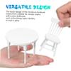 1Set Miniature Table Chair Sturdy Dollhouse Furniture for Dining Room Kitchen Lasting Display Detailed Craftsmanship Dollhouse Decor view 3