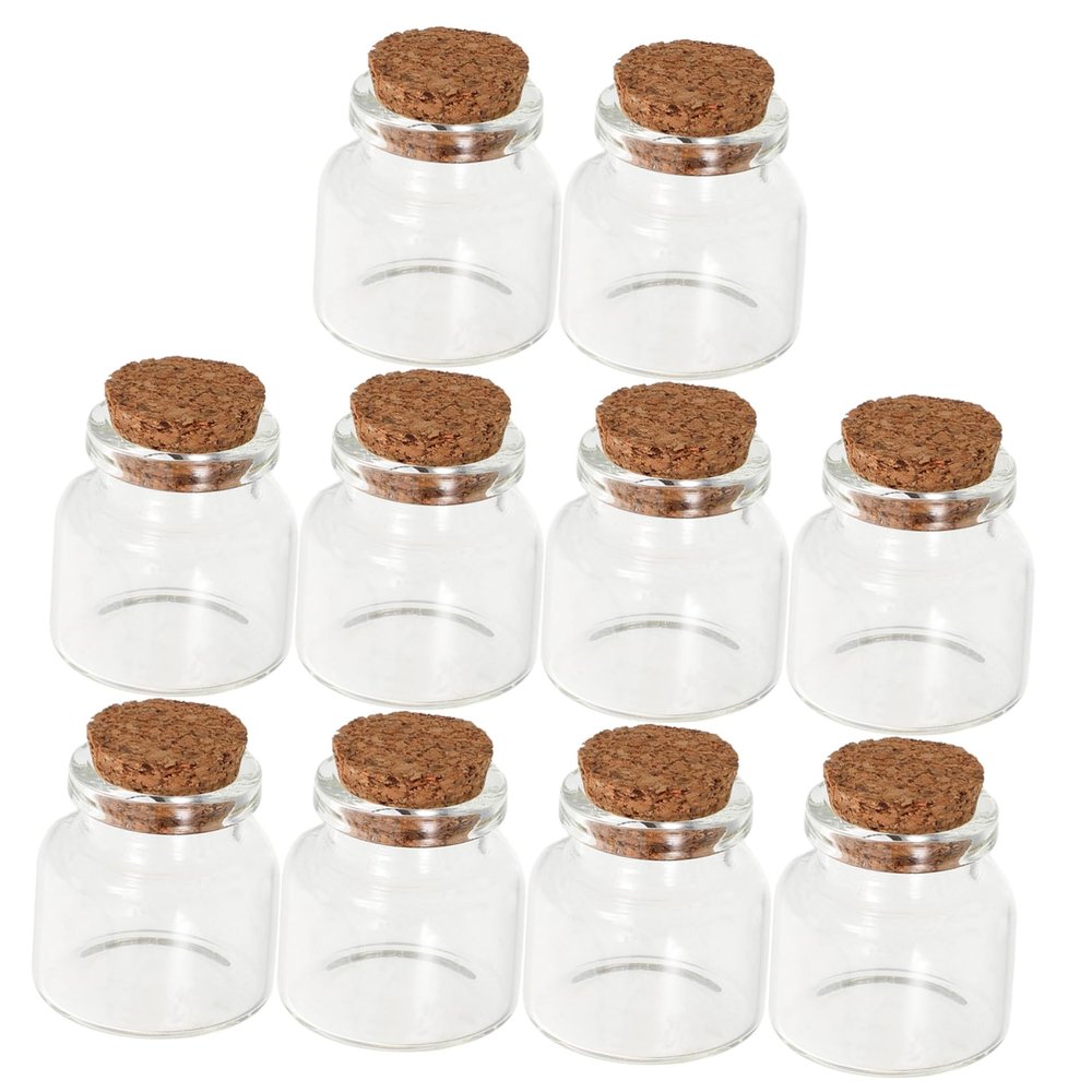 CALLARON 10pcs Mini Glass Keepsake Bottles for Teeth Hair Storage Sturdy Glass Vials with Lids for Organizing Precious Memories Cute Compact Design