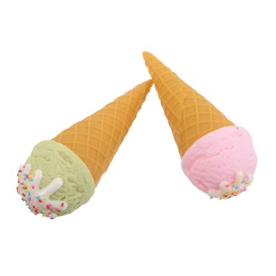 2Pcs Realistic Ice Cream Cone Models Vivid Fake Dessert Props for Window Display Photography Construction for Party Themes and Decor