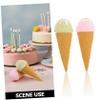 2Pcs Realistic Ice Cream Cone Models Vivid Fake Dessert Props for Window Display Photography Construction for Party Themes and Decor view 3