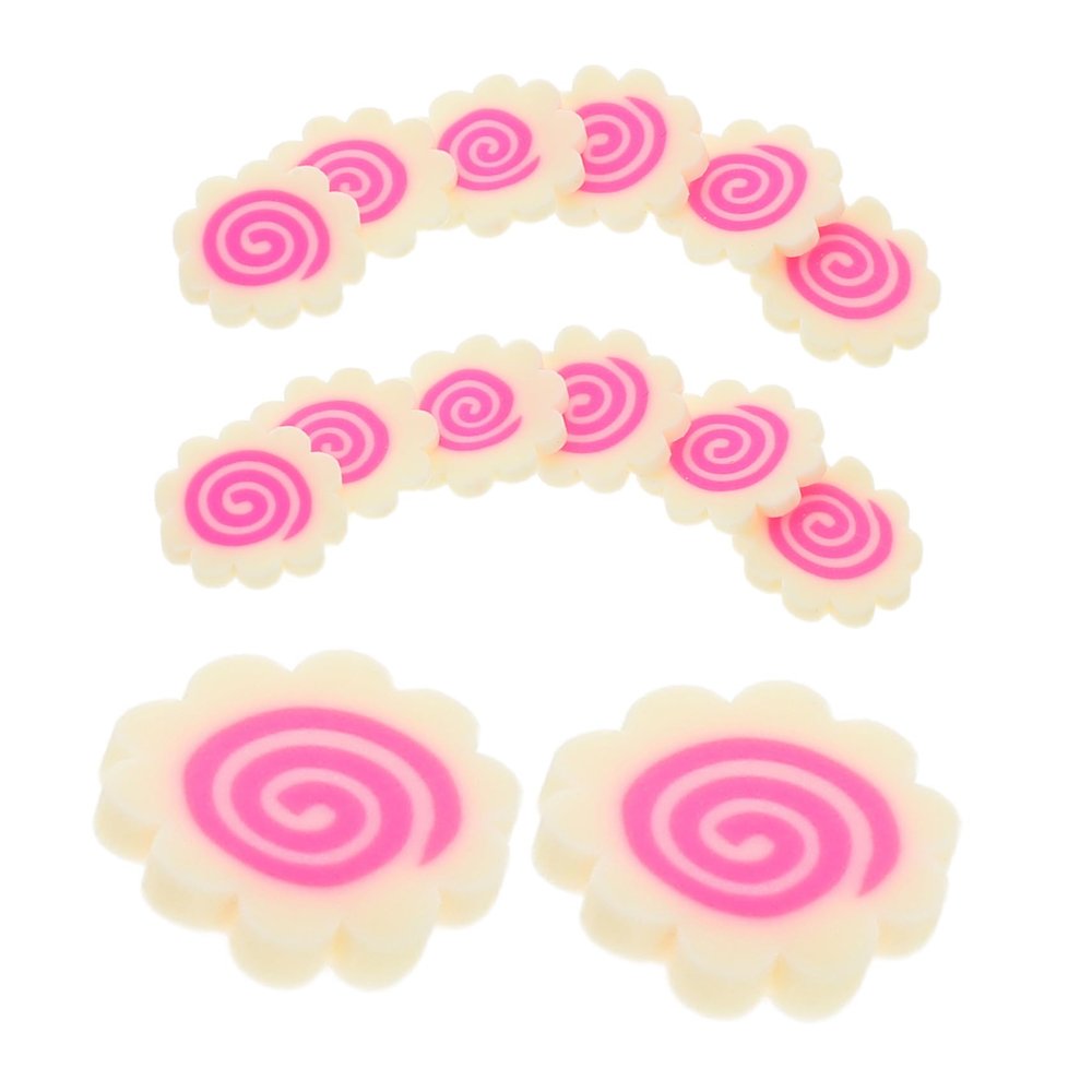 1 Pack Miniature Clay Sprinkles Faux Japanese Food Narutomaki Charms for Nail Art Cake Crafts DIY Projects Soft Clay Slices for Creative Decorations