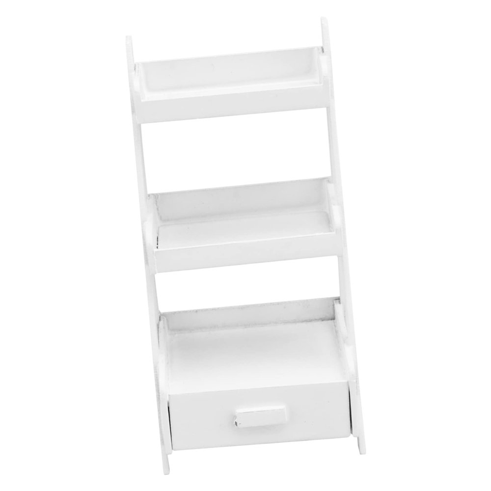 1pc Miniature Furniture Storage Rack Model White Dollhouse Accessory for Home Decor Lifelike Display Shelf for Miniature Collectors and Creative Layouts