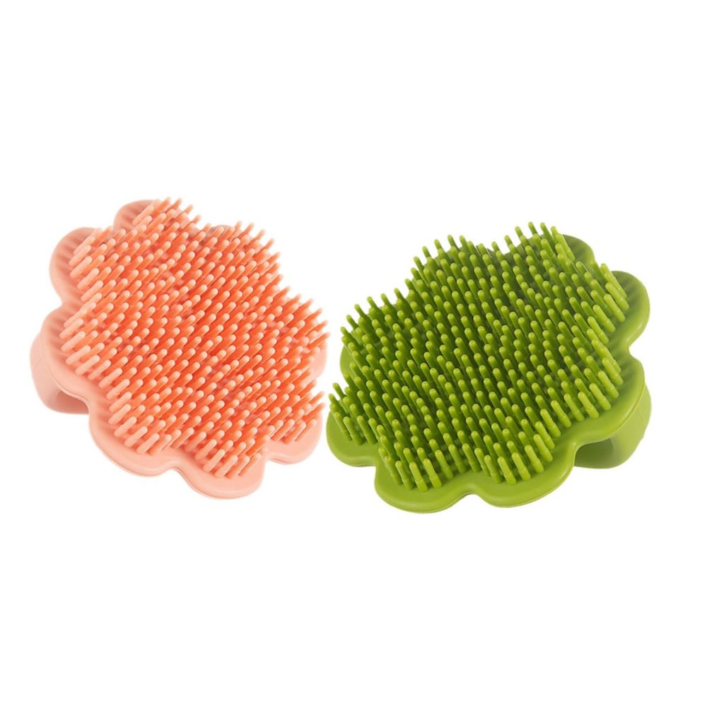 2Pcs Gentle Silicone Scalp Massager for Newborns and Cradle Cap Ergonomic Design Bath Scrubber for Hair Care
