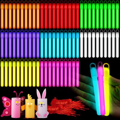 Lewtemi 50 Pack 4" or 6" Bright Glow Sticks Bulk, Glow in the Dark Party Supplies Birthday and Holidays (4 Inch,Multicolor)