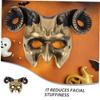 Abaodam 2Pcs Horned Devil Mask Half Face Masquerade Festival Costume Prop for Halloween Party Cosplay Role Play Breathable Design for Comfortable Wear view 3