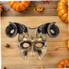 Abaodam 2Pcs Horned Devil Mask Half Face Masquerade Festival Costume Prop for Halloween Party Cosplay Role Play Breathable Design for Comfortable Wear view 4
