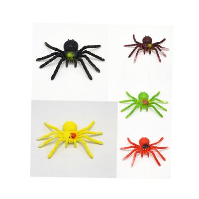 5Pcs Colorful TPR Fake Spider Scary Halloween Decorations for Parties Haunted Houses and Pranks Includes Spiders for Spooky Atmosphere