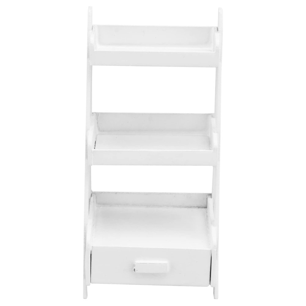 1pc Miniature Furniture Model Storage Shelf White Simulation Rack Decor for Dollhouse DIY Landscape Decoration High Grade Material Portable Mini Home Display Shelf