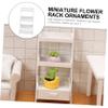 1pc Miniature Furniture Model Storage Shelf White Simulation Rack Decor for Dollhouse DIY Landscape Decoration High Grade Material Portable Mini Home Display Shelf view 4