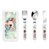 3-Piece Children Utensils Set Cute Animal Rainbow Knife Spoon Fork Set Stainless Steel Silverware Set Easy-Grip Reusable Utensils Set Child Flatware Set with Case for Lunch Travel view 1