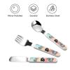 3-Piece Children Utensils Set Cute Animal Rainbow Knife Spoon Fork Set Stainless Steel Silverware Set Easy-Grip Reusable Utensils Set Child Flatware Set with Case for Lunch Travel view 3