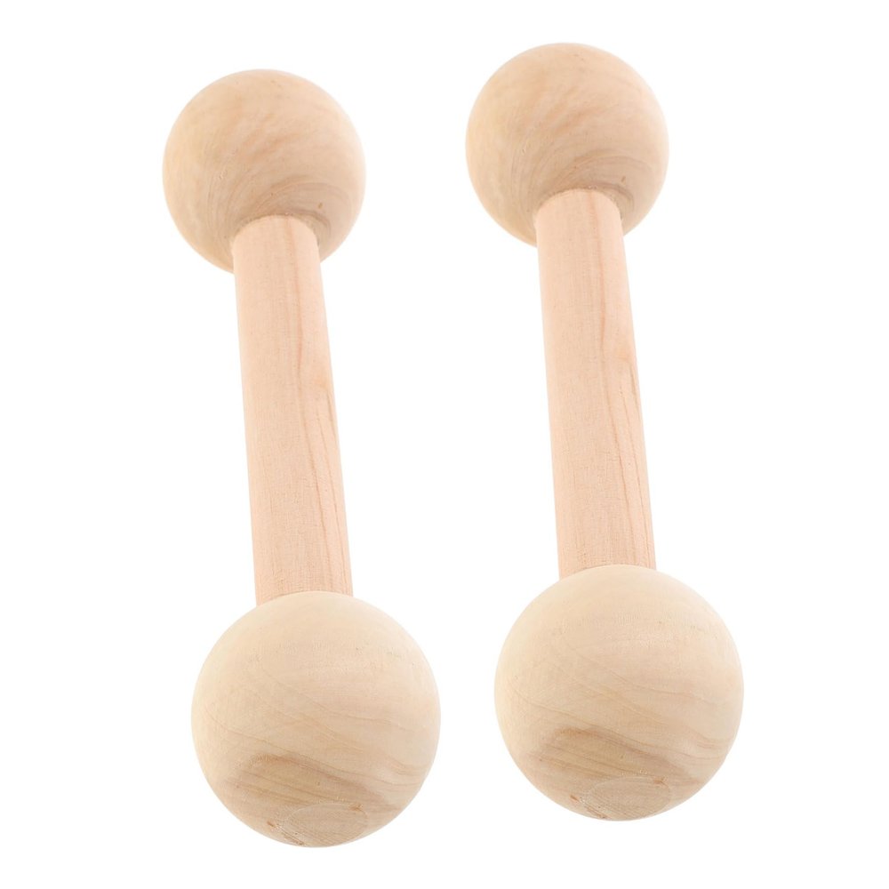 2Pcs Wooden Dumbbells Safe Handheld Weights for Enhance Grip Strength and Coordination for Activities and Physical Development