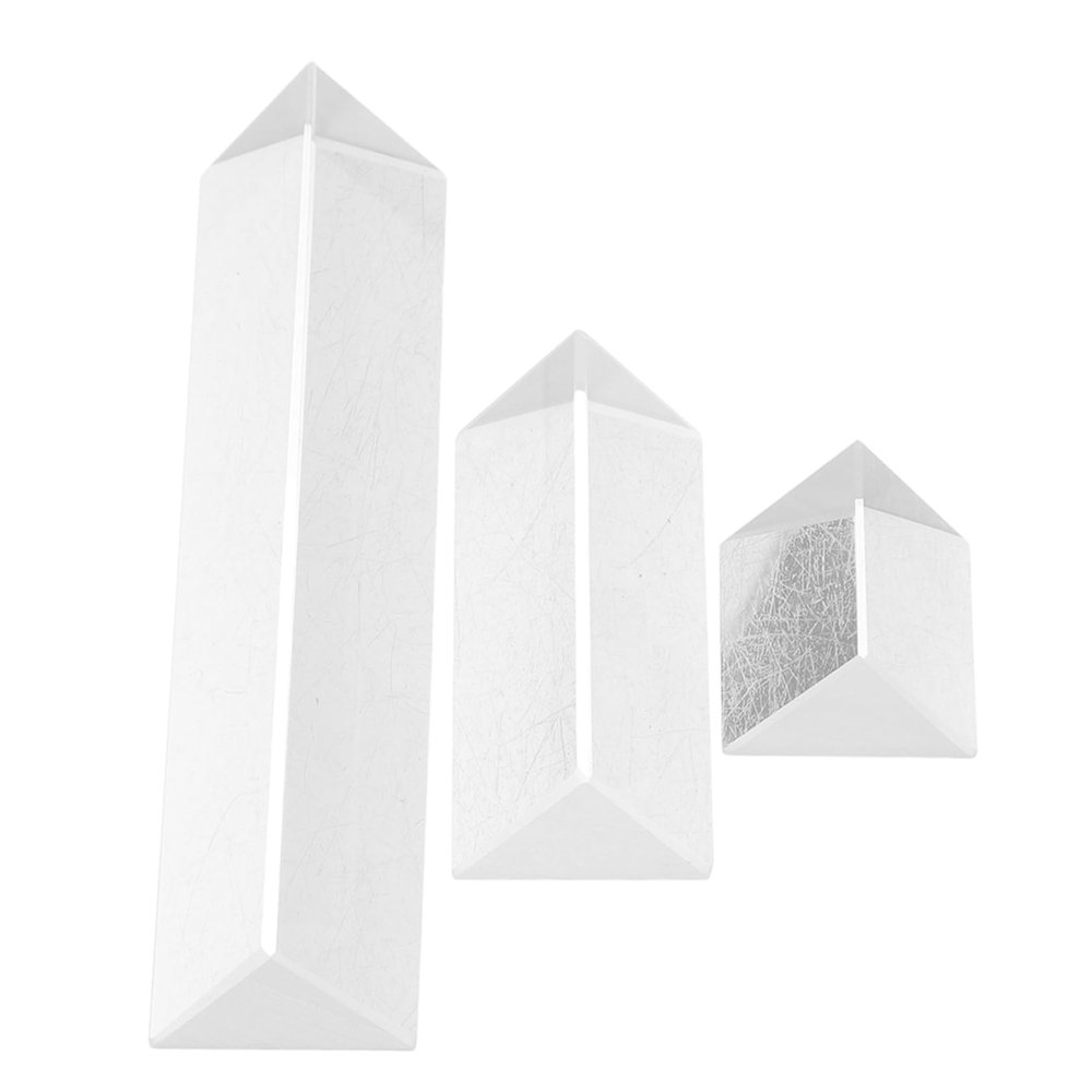 3pcs Optical Glass Triangular Prisms Clear Refracted Light Rainbow Maker for Photography Physics Teaching Scientific Research Precision Crafted for Enhanced Imaging