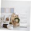 1pc Miniature Furniture Dollhouse Decor White Mini Shelf Ornament Sturdy Design for Bedroom Home Decoration Simulation Miniature Storage Rack for Creative Display view 2