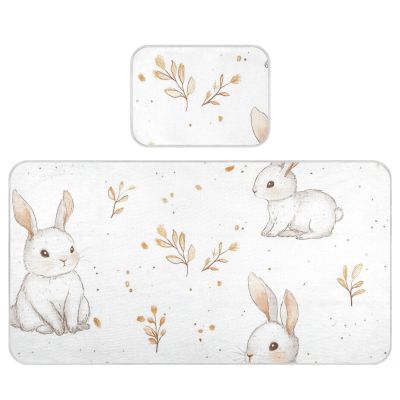 Cartoon Sweet Rabbit White Cooling Baby Bassinet Mattress 28" x 52" Reusable Mattress Pads for Kids, Adult