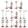 2 Sets Miniature Railroad Crossing Signs: Toy Train Accessories with Traffic Signs and Signal Lights - Model Railroad Scenery and Sand Table Decoration view 1
