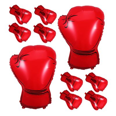 10Pcs Boxing Glove Balloons Aluminum Foil Birthday Party Decorations for Sports Celebrations Wrestling Events and Themed Parties