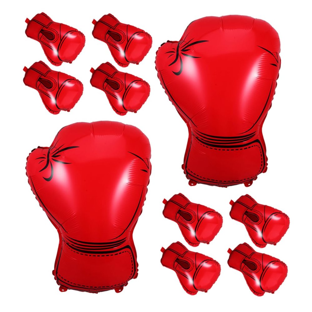 10Pcs Boxing Glove Balloons Aluminum Foil Birthday Party Decorations for Sports Celebrations Wrestling Events and Themed Parties