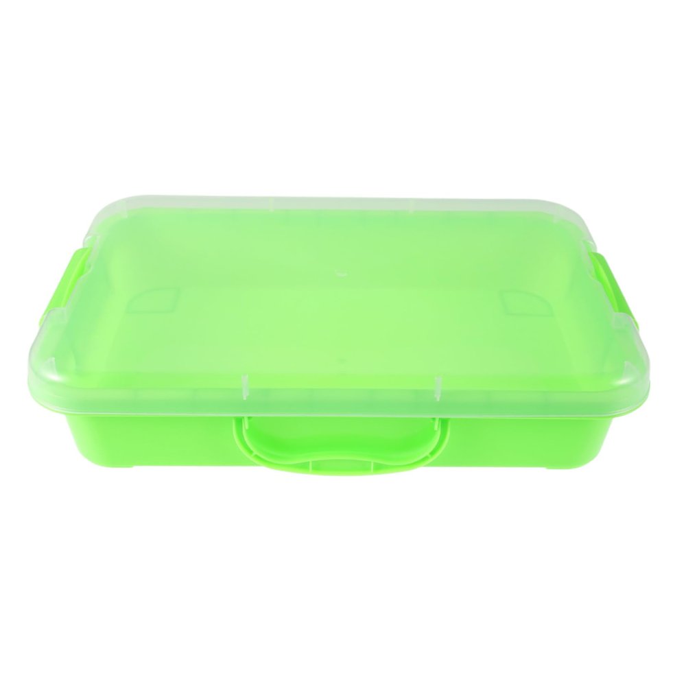 BESPORTBLE Space Themed Sand Tray with Accessories for Engaging DIY Projects Integrated Storage for Creative Play Light Green Plastic Sandbox for Sensory Activities and Parent Bonding