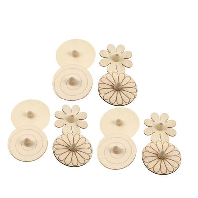 LIOOBO 12pcs DIY Painting Wooden Tops for Kids Unfinished Gyroscopes Craft Set Colorful Rotating Toys for Children for Arts and Crafts Projects
