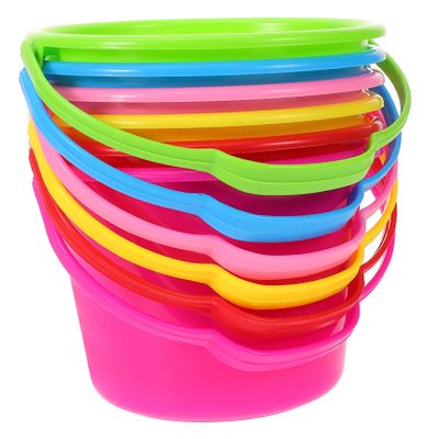 6Pcs Lightweight Reusable Beach Buckets Ergonomic Sand Buckets for Backyard Park and Summer Fun Activities Portable Digging Pails