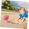 6Pcs Lightweight Reusable Beach Buckets Ergonomic Sand Buckets for Backyard Park and Summer Fun Activities Portable Digging Pails view 3