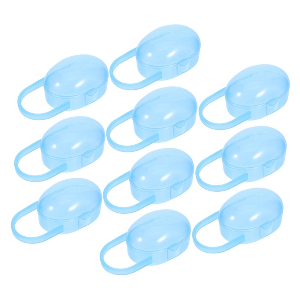 10Pcs Pacifier Holder Case Safe Storage for Various Portable Organizer with Handle Accessory for Parents Gender Neutral Design