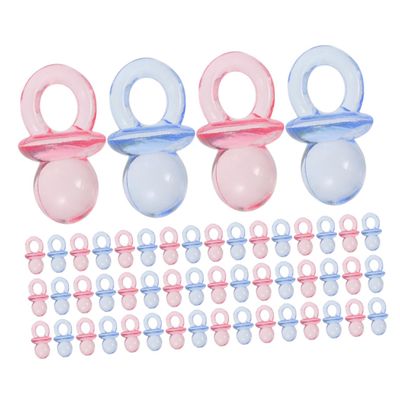 200PCS Mini Acrylic Pacifiers for Shower Games Table Scatter Decorations for Gender Reveal Party Supplies for Boys Birthday Celebrations