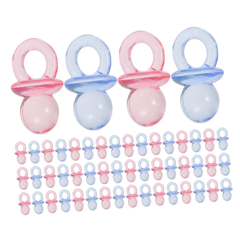 200PCS Mini Acrylic Pacifiers for Shower Games Table Scatter Decorations for Gender Reveal Party Supplies for Boys Birthday Celebrations