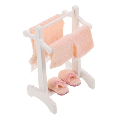 1 Set Dollhouse Bathroom Towel Rack Miniature Accessories with Fine Details for Realistic Scene Layout for Dollhouse Decor and
