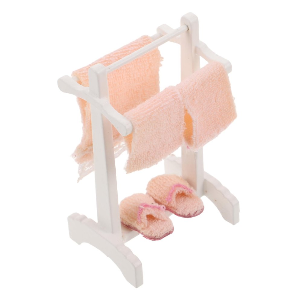 1 Set Dollhouse Bathroom Towel Rack Miniature Accessories with Fine Details for Realistic Scene Layout for Dollhouse Decor and