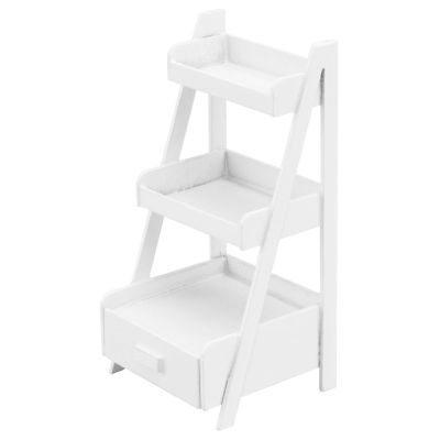 1pc Miniature Furniture Model White Storage Shelf Rack for Dollhouse Decor Mini Simulation Model for Bedroom Display Creative Home Decor