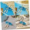 10 Set Miniature Fishing Boat with Oars DIY Micro Landscape Decor Nautical Ornaments for Farmhouse Decoration Crafting Projects view 3