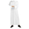 1Set Men's Pure Arabian Thobe Costume for Halloween Carnival Lightweight Middle Eastern Attire with Hat for Unique Dress Up view 3