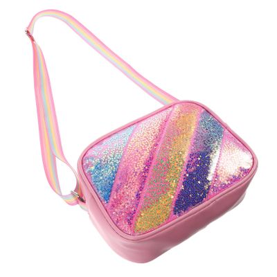 Cute Cartoon Sequin Crossbody Purse for Party Favor Bag Strap Tote Lightweight Shoulder Bag for Imaginative Play and Easy Carrying