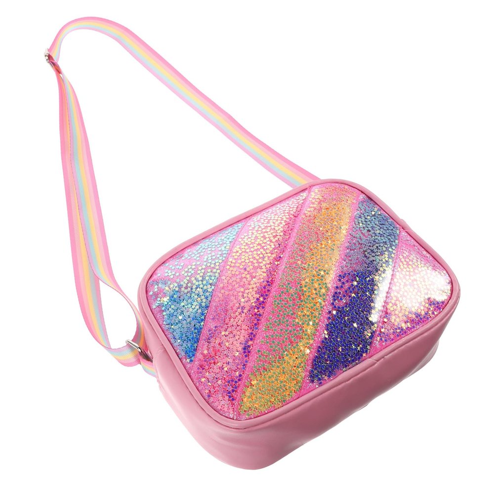 Cute Cartoon Sequin Crossbody Purse for Party Favor Bag Strap Tote Lightweight Shoulder Bag for Imaginative Play and Easy Carrying