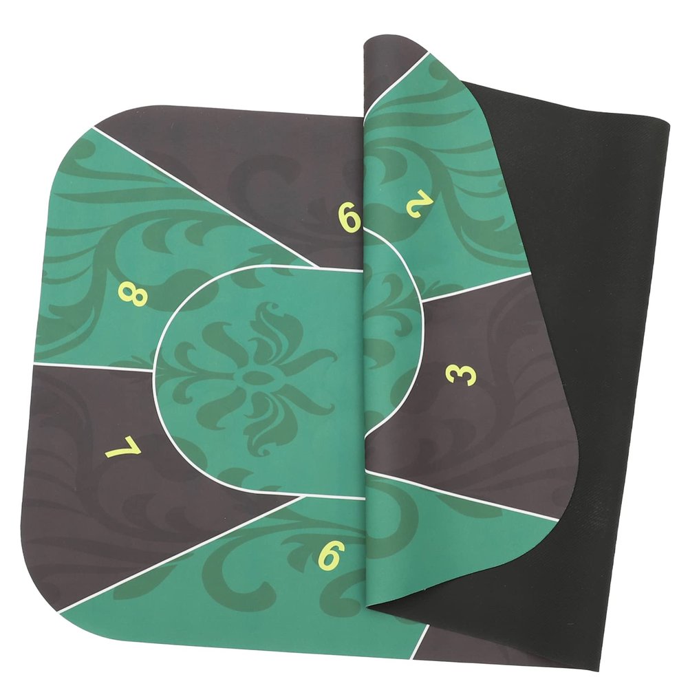 KESYOO Rubber Poker Mat for Family Games Portable 10-Person Table Cover Rectangle Design for Board Games
