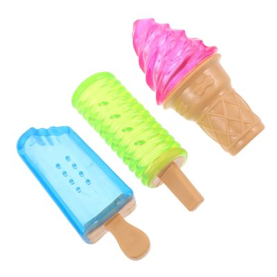 Toddmomy 3pcs Ice Cream Shaped Cooling Toys for Pets Water Freezing Mold Fun Teething Chew Toys for Dogs and Cats Summer for Kids and Puppies