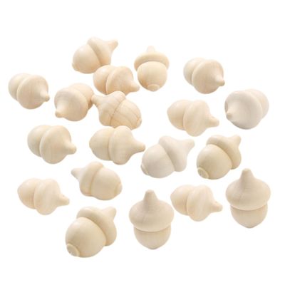 30Pcs Unfinished Wooden Acorns for DIY Crafts Wood for Creative Home Decoration for Projects Acorn Accessories