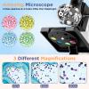 100X-1200X Kids Microscope Kit for Children: Compound Microscope for Kid STEM Biology Discovery - Science Experiments Microscopio Set with Metal Frame, Carrying Box Educational Gift for Child 8-12 view 4
