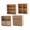 4pcs Miniature Wooden Cabinet DIY Dollhouse Furniture Realistic Bookshelf Bedroom Decor Solid Mini Storage for Creative Play Home Display view 1