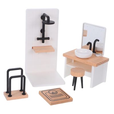 1 Set Scale Dollhouse Shower Room Sink Towel Rack Stool Model DIY Accessories for Miniature House Decoration Versatile and Design