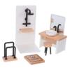 1 Set Scale Dollhouse Shower Room Sink Towel Rack Stool Model DIY Accessories for Miniature House Decoration Versatile and Design view 1
