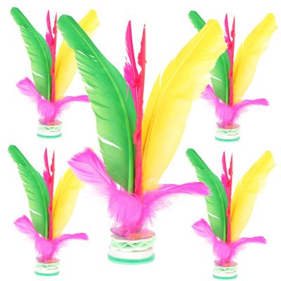 Abaodam 5Pcs Outdoor Shuttlecock for Adults Traditional Chinese Jianzi Sports Game Height Fun Exercise for Coordination Motor Skills for Indoor