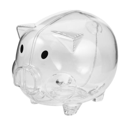 2Pcs Transparent Cartoon Piggy Bank Creative Animal Shaped Money Jar for Fun Coin Storage for Cash Saving Clear Pig Molding Design Encourages Saving Habits